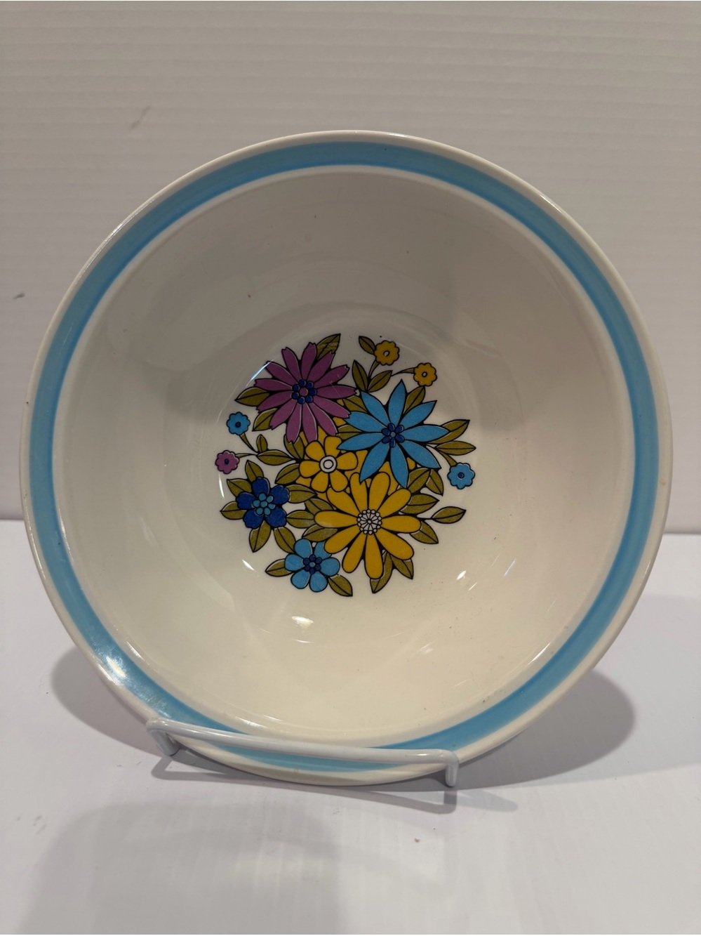 Vtg Nikko Japan Ironstone Serving Bowl 9” Flower Song